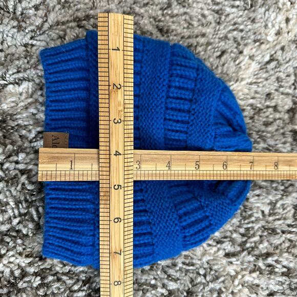 Alepo Blue Knit Toddler Little Kids Winter Hat Beanie Plush Sherpa Lined - Picture 5 of 5